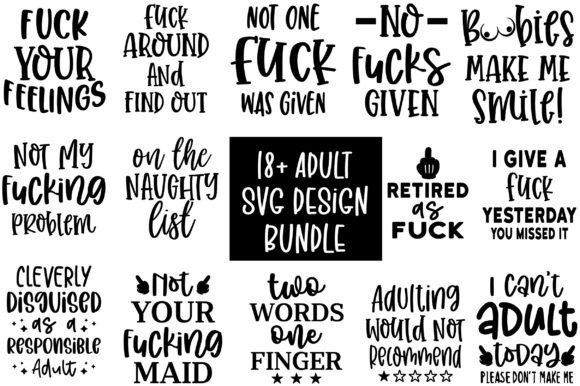 18 Adult SVG Design Bundle