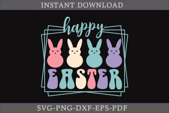 Happy Easter Retro Gift Shirt SVG File