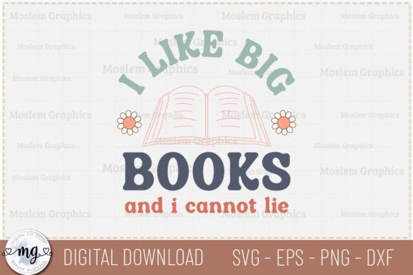 I Like Big Books - Retro Book Lover SVG