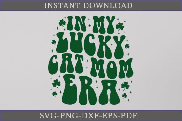 In My Lucky Cat Mom Era Retro Shirt SVG