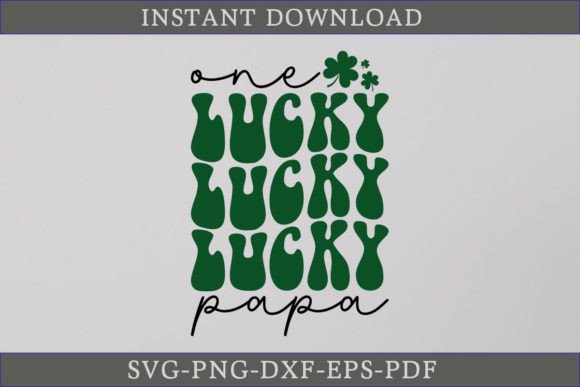 One Lucky Papa Retro Gift Shirt SVG File
