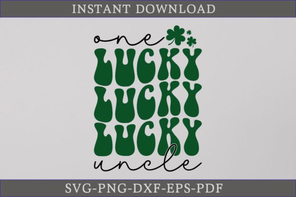 One Lucky Uncle Retro Gift Shirt SVG