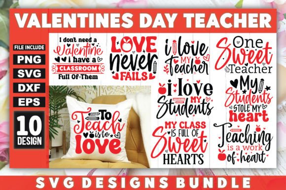 Valentines Day Teacher SVG Bundle